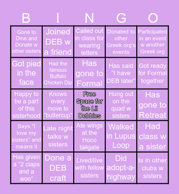 ΔEB Bingo Card