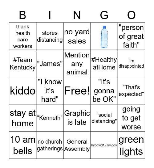 Beshear Bingo Card