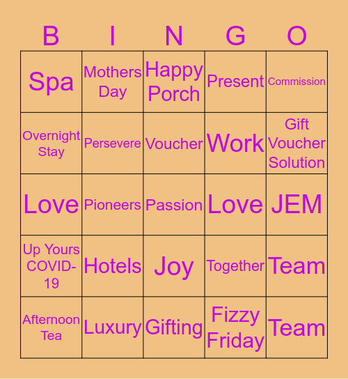 SK Chase Bingo Card