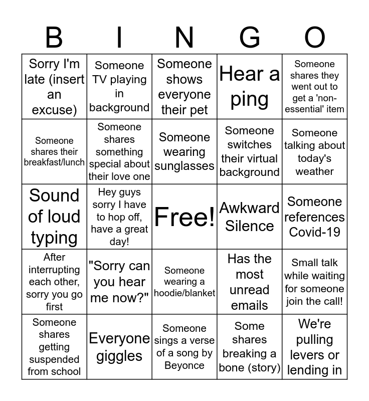 Interactive Bingo Card
