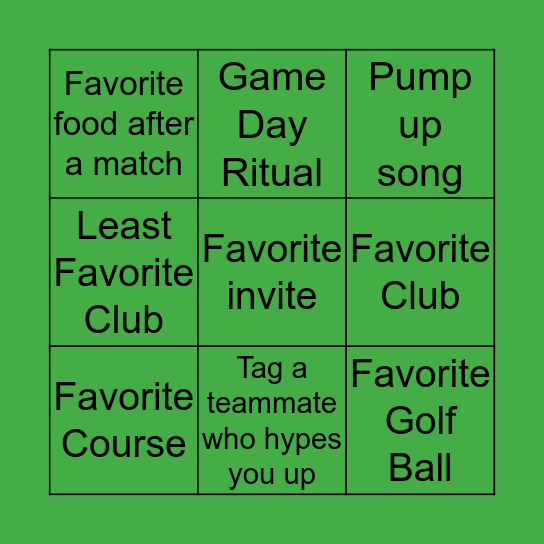 BW Golf ⛳️ Bingo Card