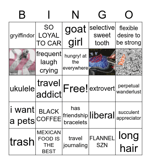How similar are you to Christine's bf? Bingo Card