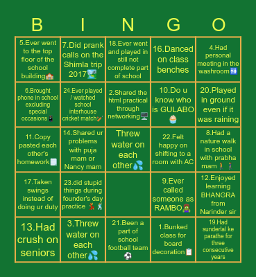 KIS BINGO Card
