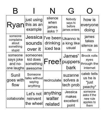 Remote working bingo Card
