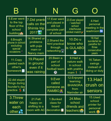 KIS BINGO Card