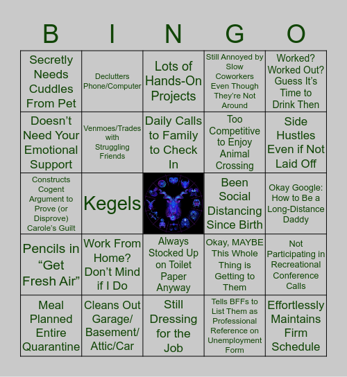 CAPRICORN DURING QUARANTINE Bingo Card