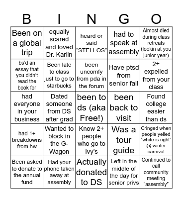 DS bingo Card