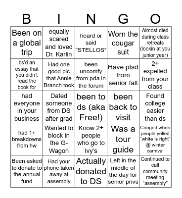 DS bingo Card