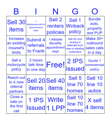 Customer Protection BINGO Card