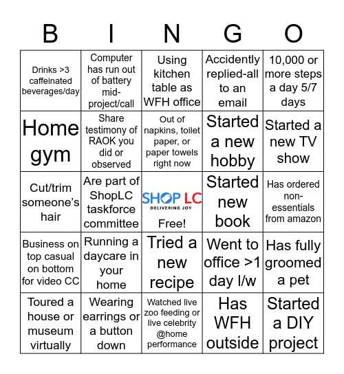 Associate Senate Bingo Card