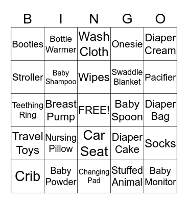 Baby Bingo Card
