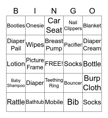 Baby Bingo Card