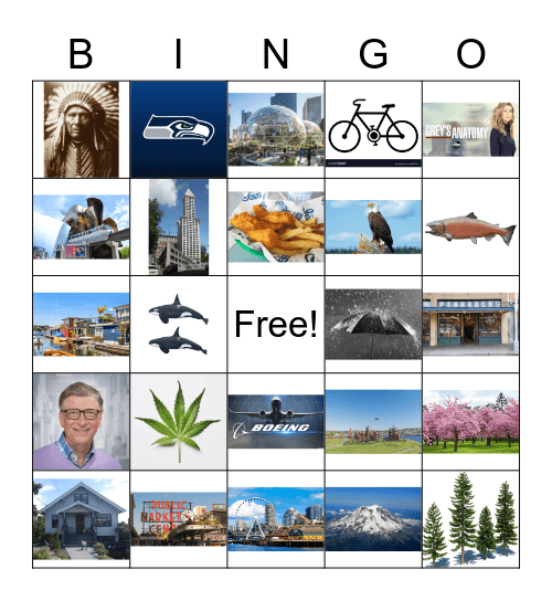 Helen's Seattle Bingo Card