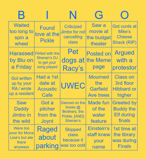 BLUGOLD Bingo Card