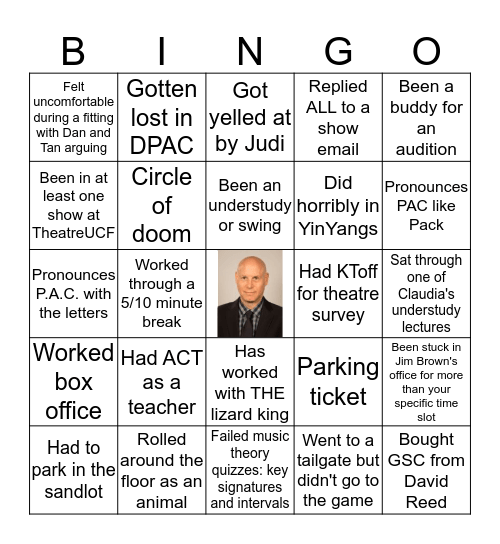 TheatreUCF Bingo Card