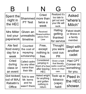 Rockets Proud To Be Bingo Card