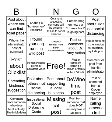 MMFers BINGO Card