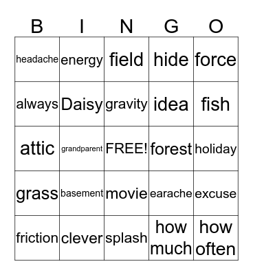 Bingo Card