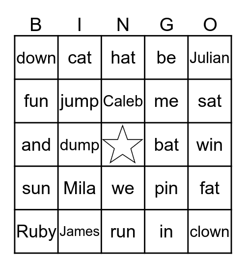 Ringo Bingo Card