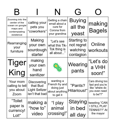 Just Covid Things Bingo Card