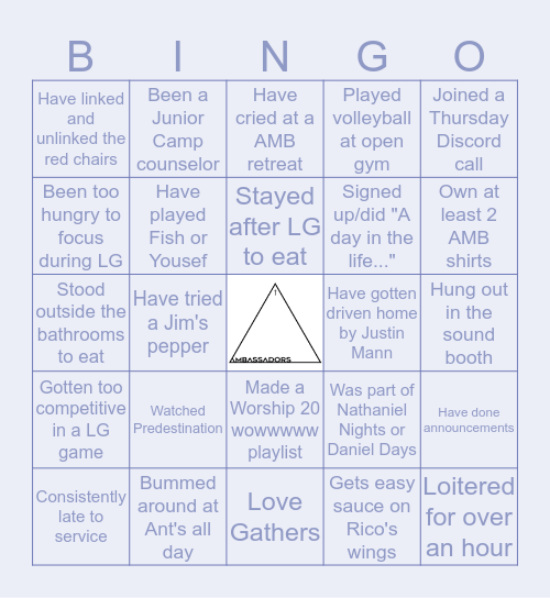 AMB BINGO Card