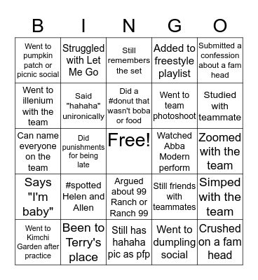 Bingo Card