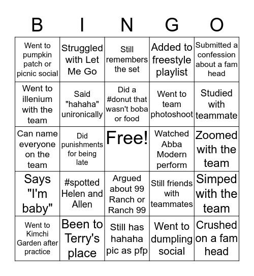 Bingo Card