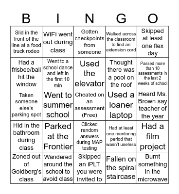 RTHS Bingo Card