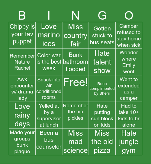 Maplewood Bingo🌳🦈🐊🌱 Bingo Card