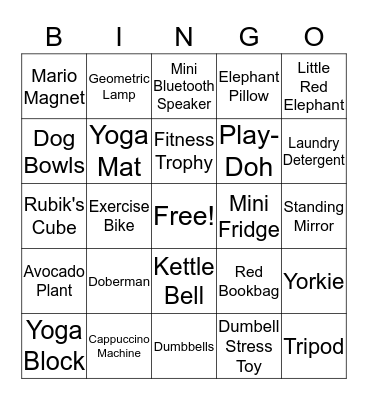 My Home Bingo Card