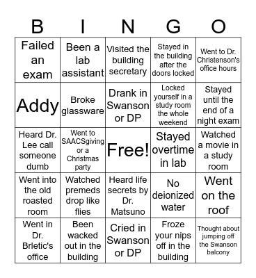 W&J STEM Bingo Card