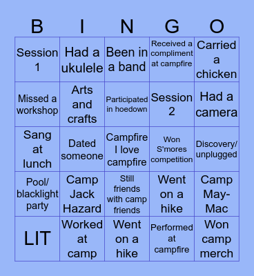 Ucamps Bingo Card