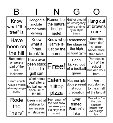 Lynn Bingo Card
