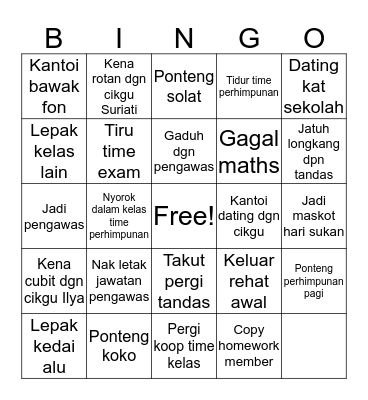 SMK Raja Muda Musa Bingo Card