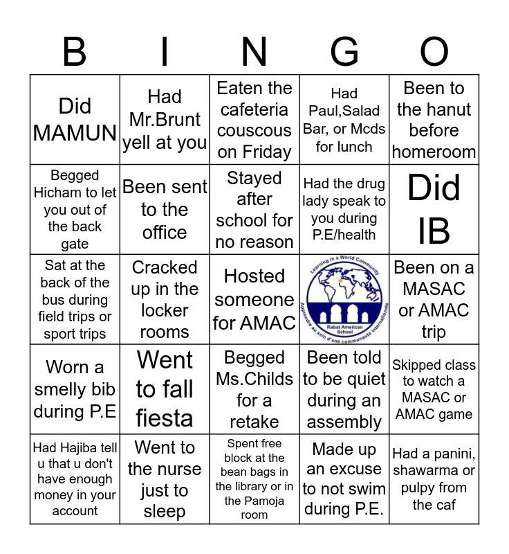 RAS BINGO Card