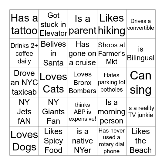 CARE TEAM BINGO Card