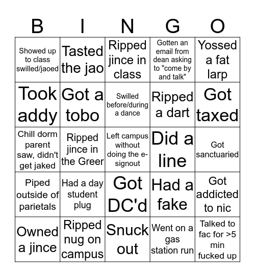 Deerfield Bingo (Jaked edition) Bingo Card
