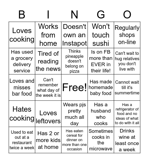 Play bingo with me! Bingo Card