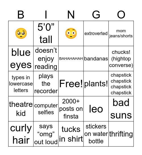 how much are you like gianna?;) Bingo Card