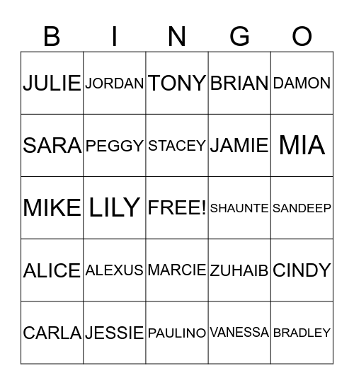 GSS Bingo Card
