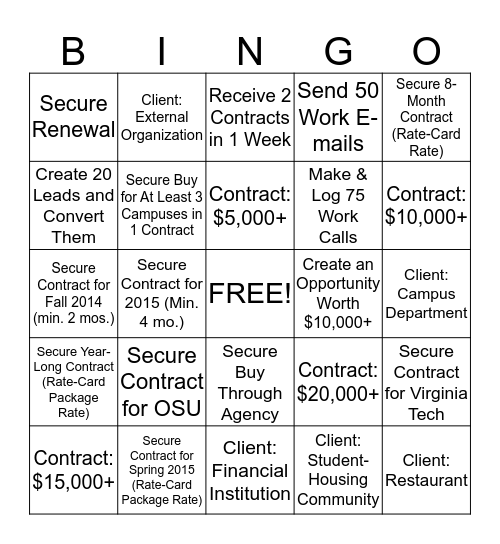 Marcus Bingo Q3 Bingo Card