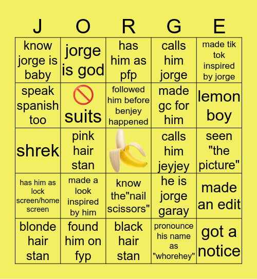 jorge bias Bingo Card