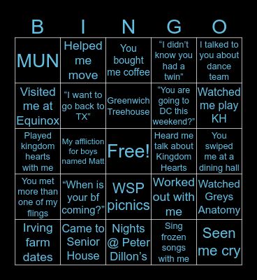 Friendship with Vandana Bingo Card
