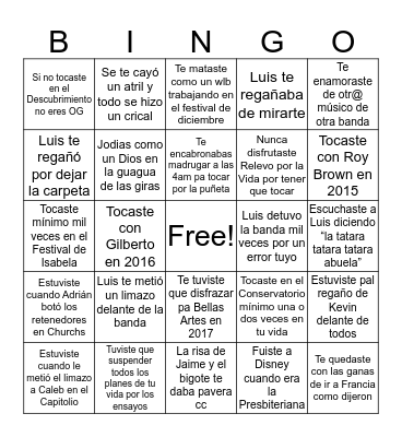 Academia Musical Da Capo Bingo Card