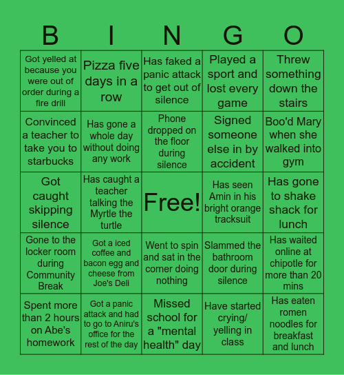 MMFS Bingo Card