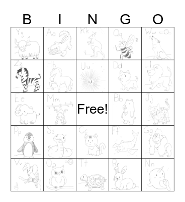 ANIMALS Bingo Card