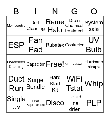 Sales Bingo Card