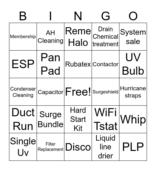 Sales Bingo Card