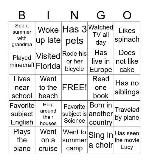 This is me! Bingo Card