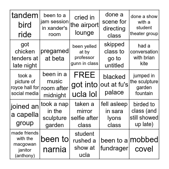 tft '23 bingo Card